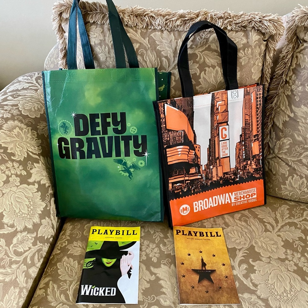 Wicked Hamilton theater shopping bags Playbills
